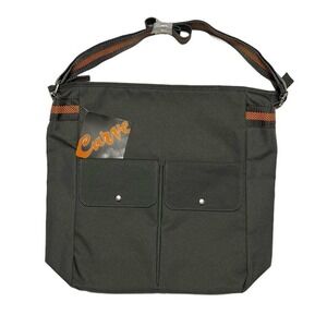 Curve Messenger Bag Green Nylon Adjustable Strap Dual Front Pockets